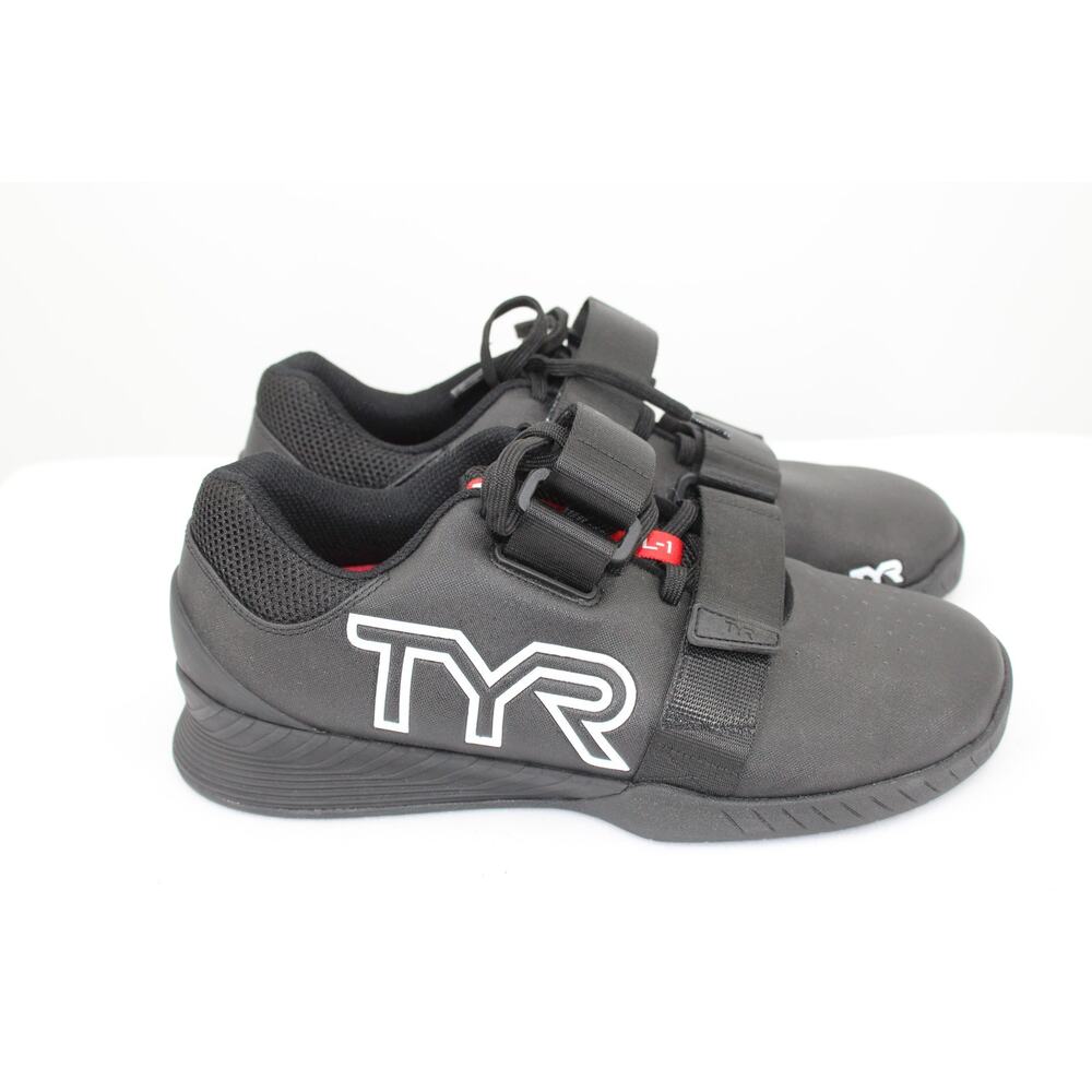 TYR L-1 Lifter Shoes Mens Size 9 Black White Weightlifting Gym